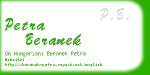 petra beranek business card